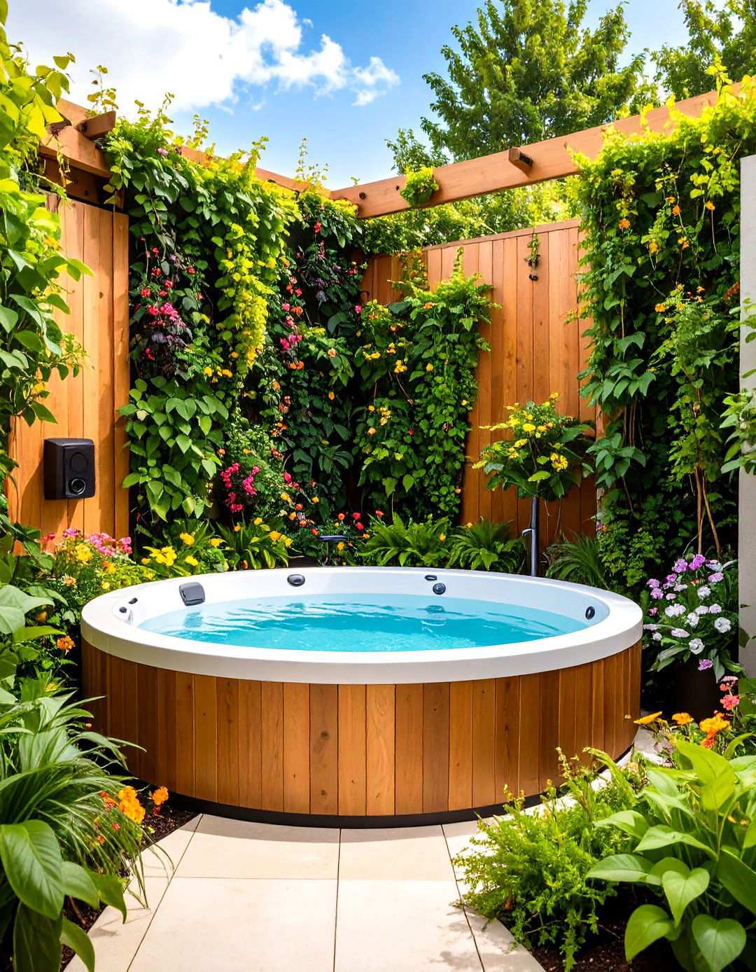 Natural Living Wall Enclosure - 24 Hot Tub Enclosure Ideas
