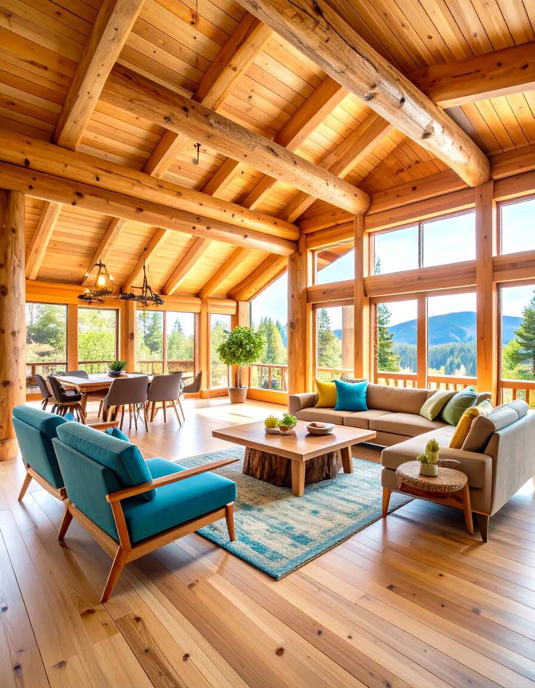 Natural Log Element Design - 24 Log Cabin Interior Design Ideas