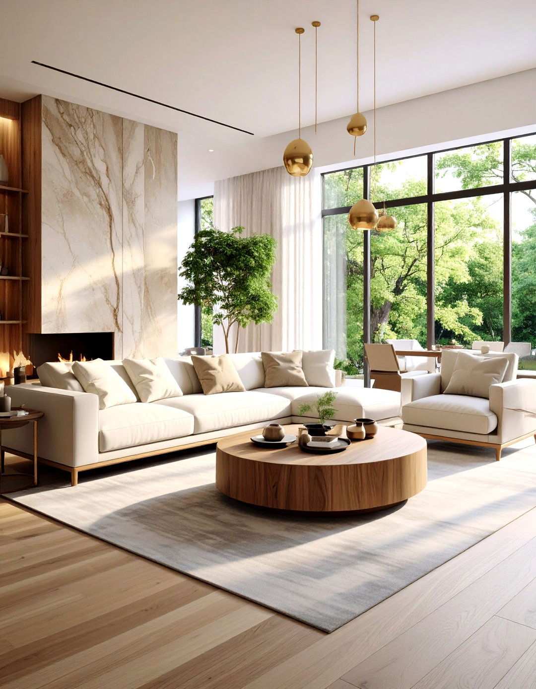 Natural Material Combination Techniques - 24 Mid-Century Modern Living Room Ideas