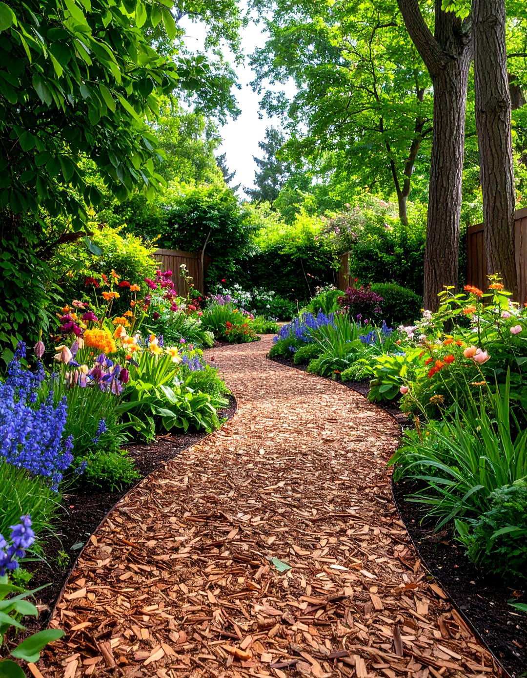 Natural Mulch Pathway Systems - 24 Rustic Landscaping Ideas