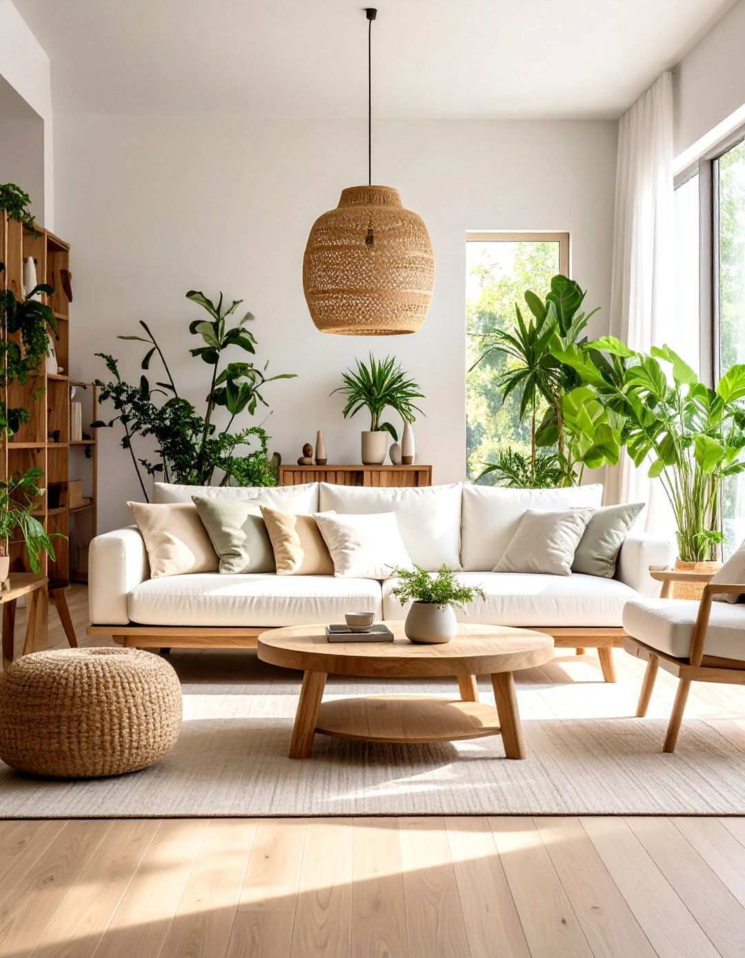 Natural Organic Living Space - 24 White Couch Living Room Ideas