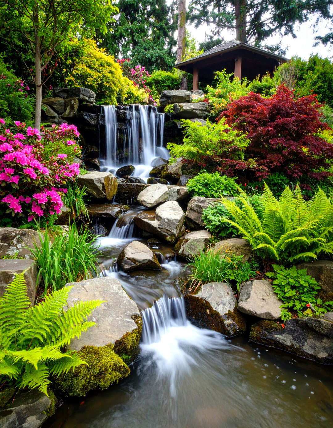 Natural Rock Cascade Waterfall - 24 Pondless Waterfall Ideas