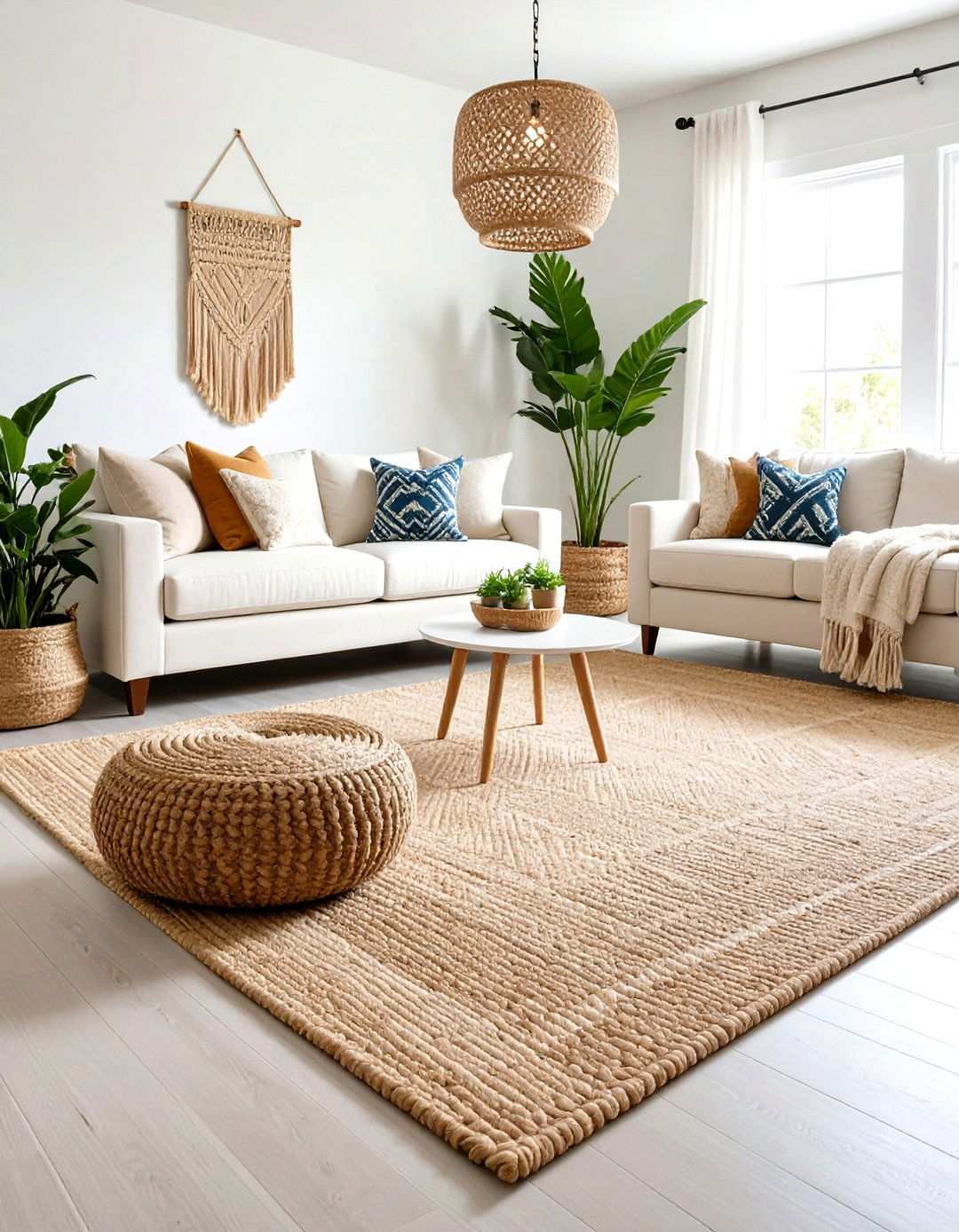 Natural Sisal Fiber Rugs - 24 Living Room Rug Ideas