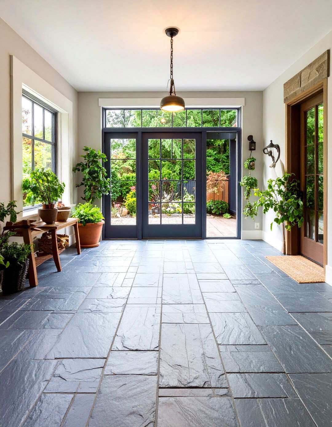 Natural Slate Flooring - 24 Mudroom Tile Floor Ideas