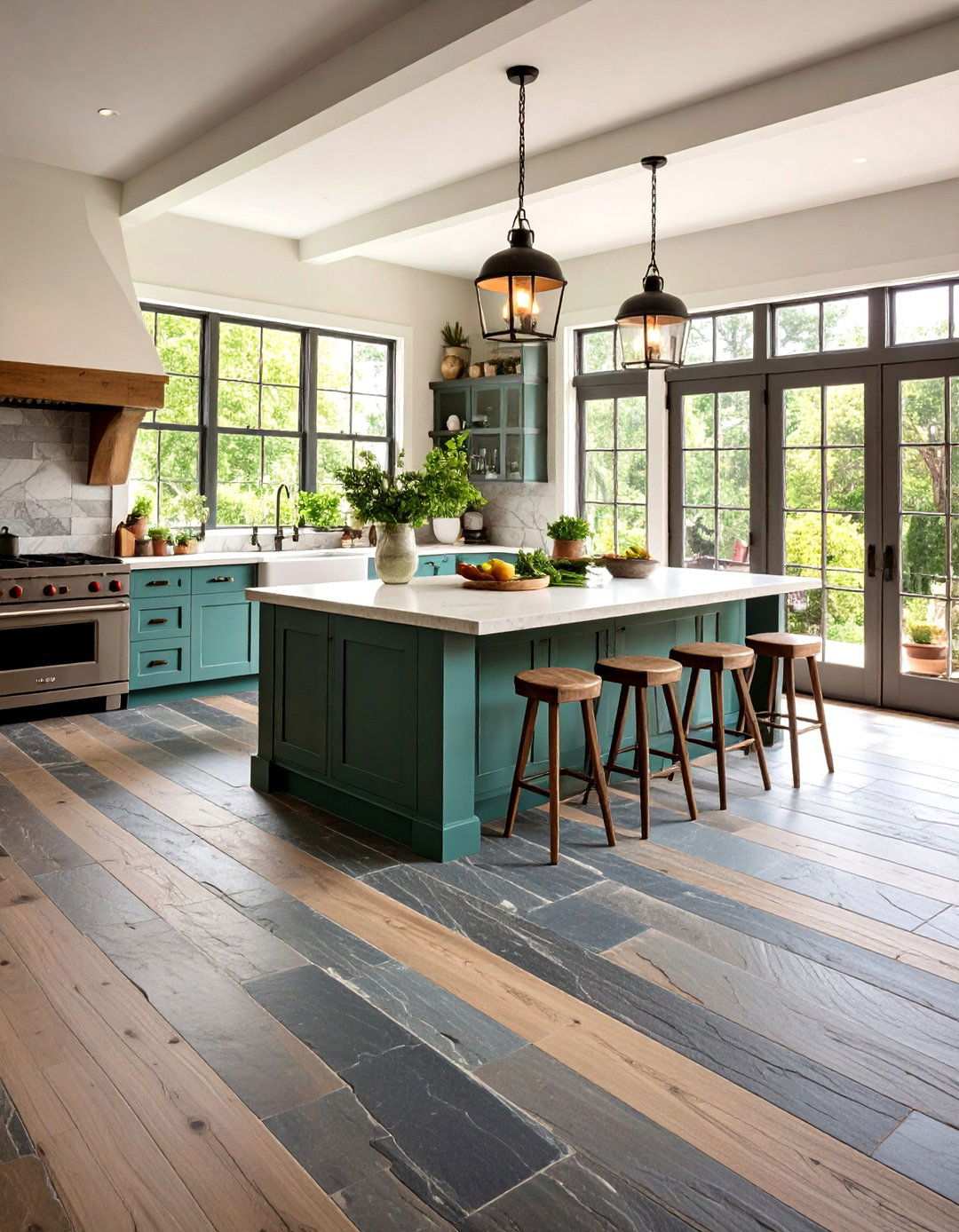 Natural Slate Stone Character - 24 Kitchen Flooring Ideas