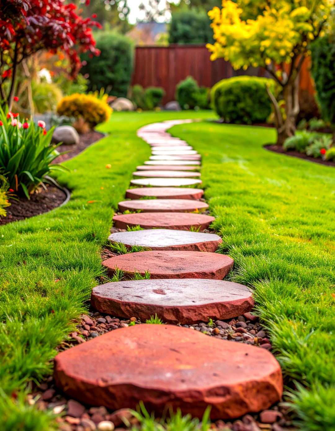 Natural Stepping Stones - 24 Red Lava Rock Landscaping Ideas