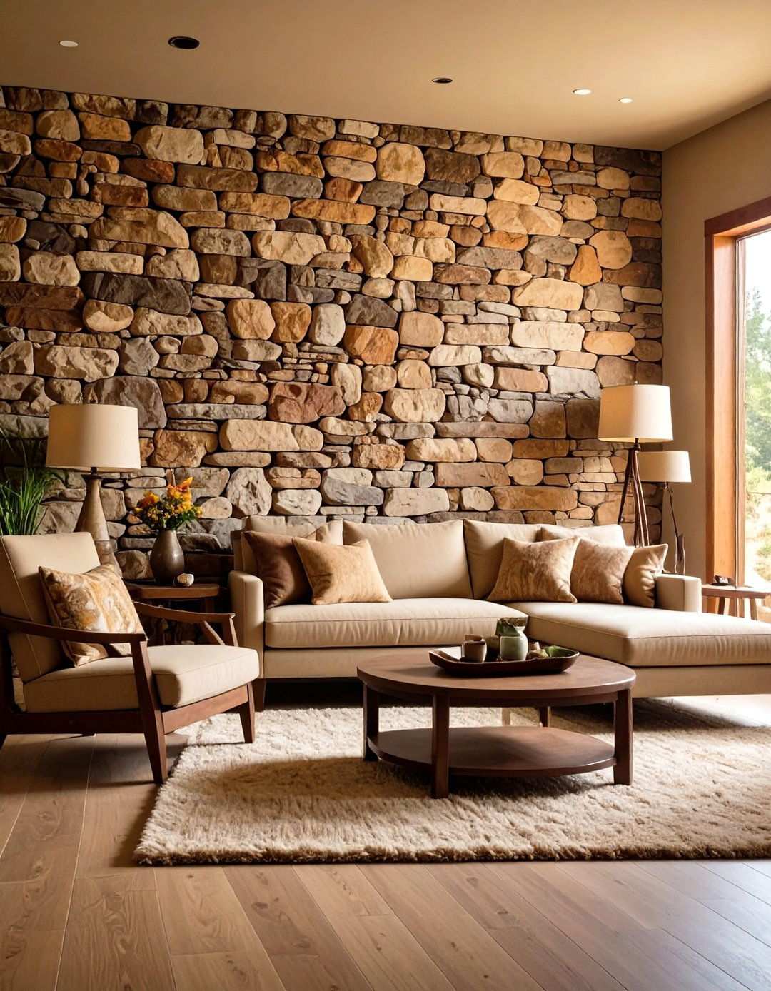 Natural Stone Accent Elements - 24 Western Living Room Ideas