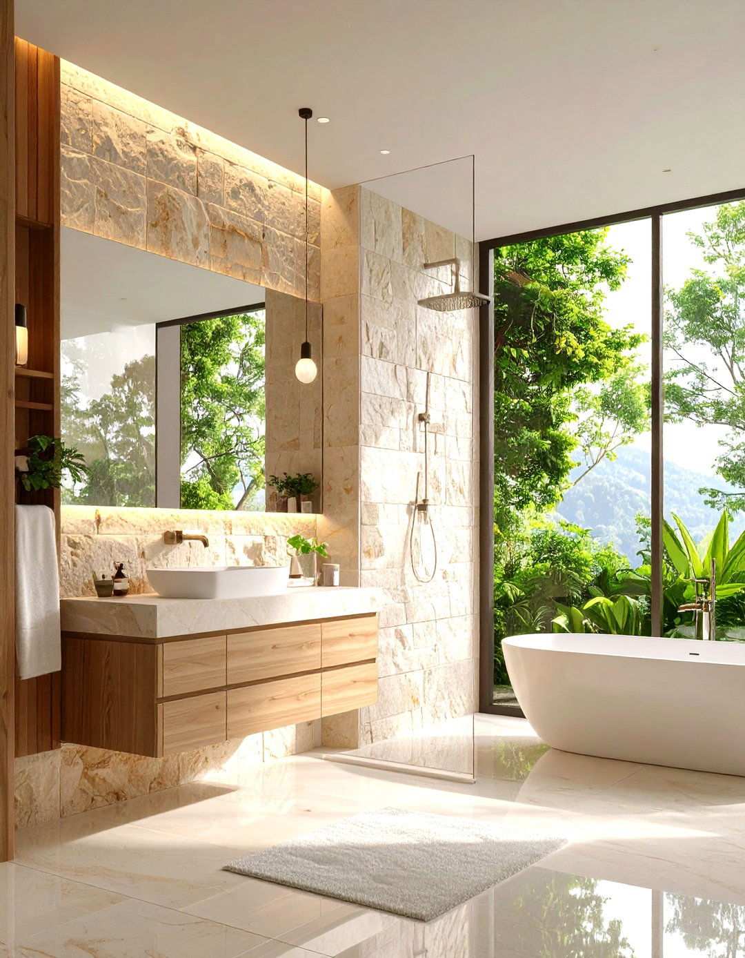 Natural Stone Accent Walls - 24 Modern Shower Ideas