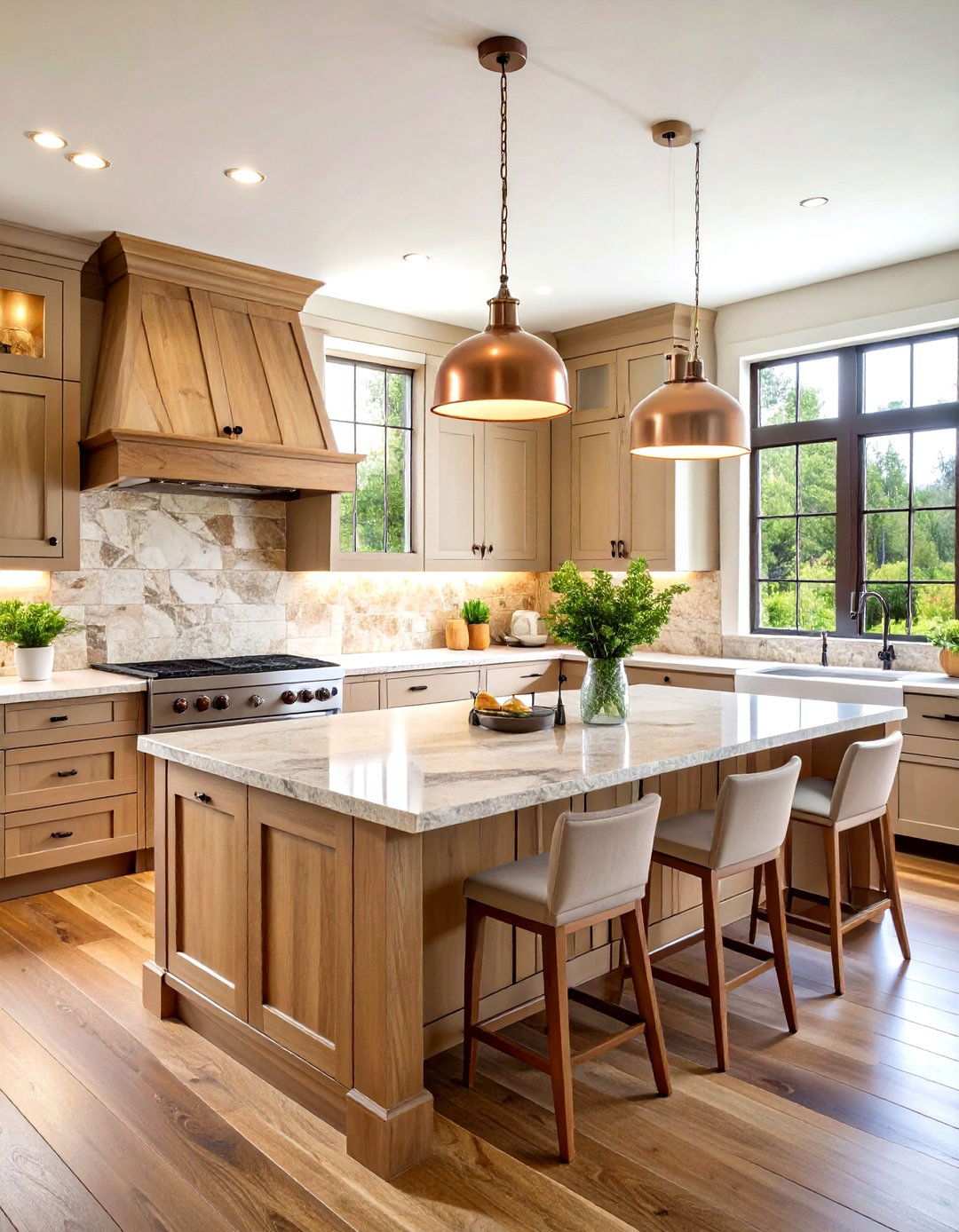 Natural Stone Backsplash with Rustic Charm - 24 Kitchen Backsplash Ideas