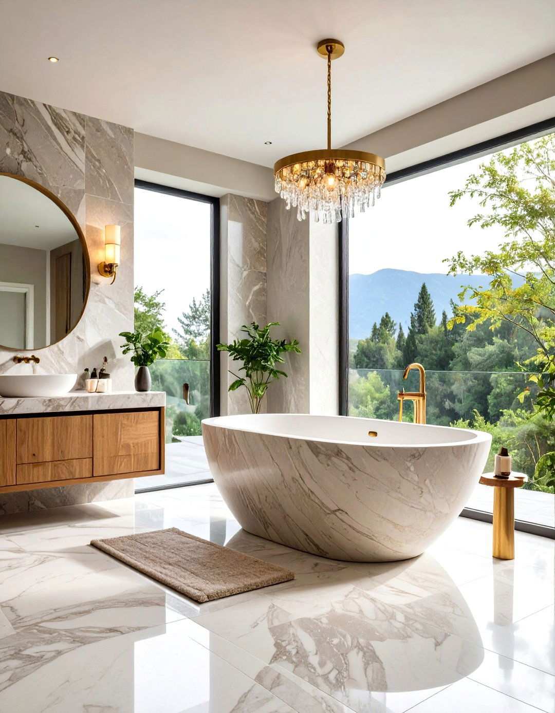 Natural Stone Bathroom Sanctuary Design - 24 Luxury Interior Design Ideas
