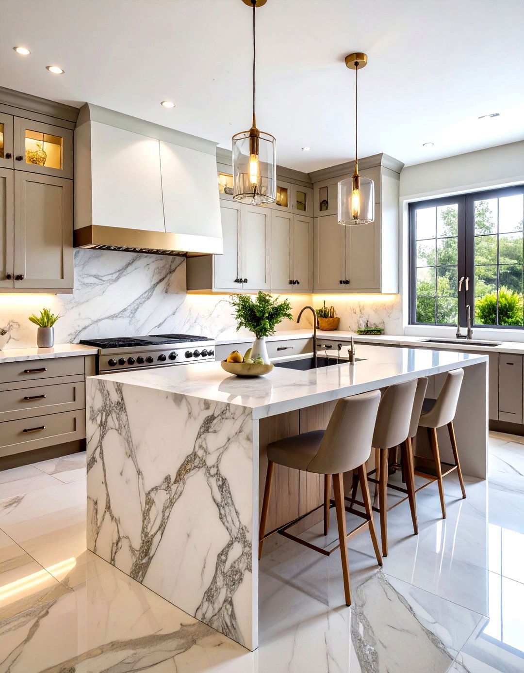 Natural Stone Countertop Feature - 24 Townhouse Kitchen Ideas