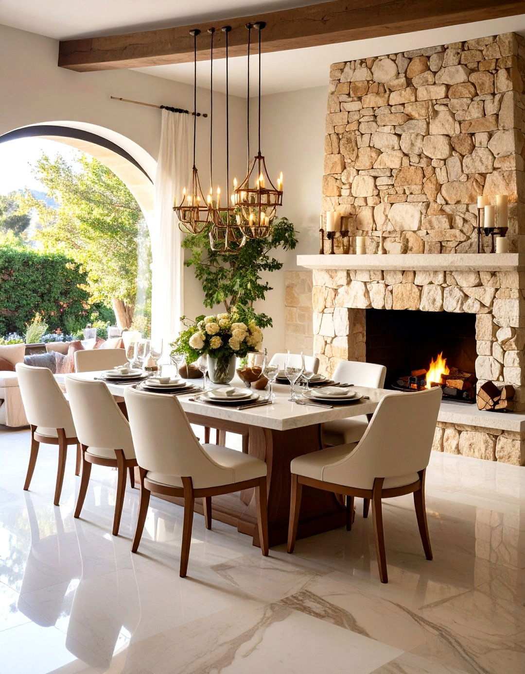 Natural Stone Dining Room Elements - 24 spanish style dining room ideas