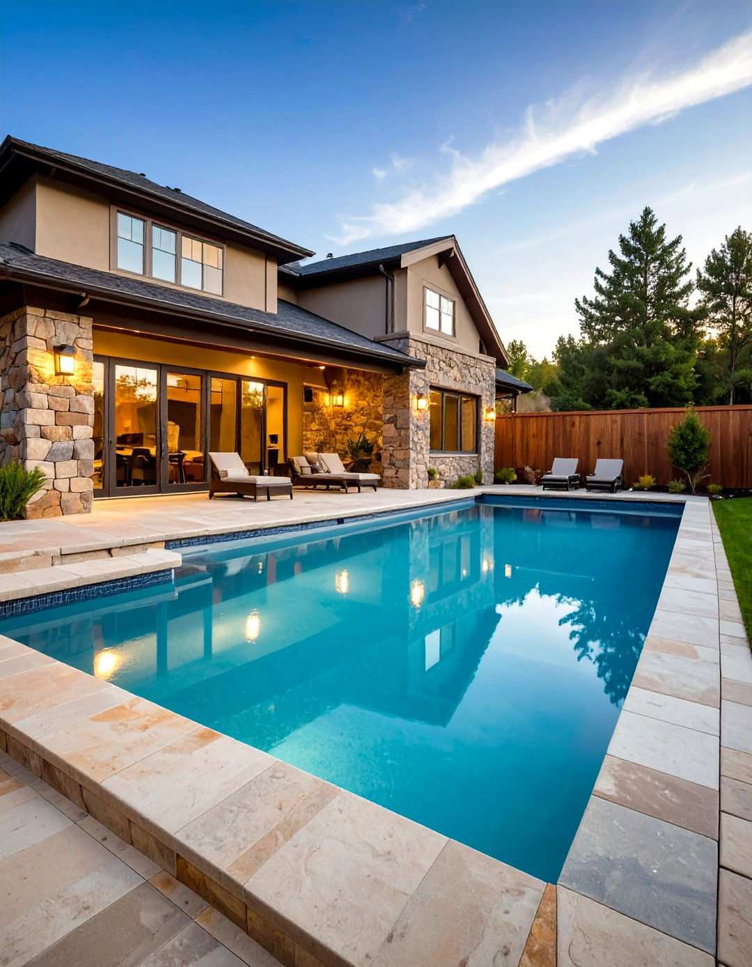 Natural Stone Facade Semi Inground Pool - 24 Semi Inground Pool Ideas