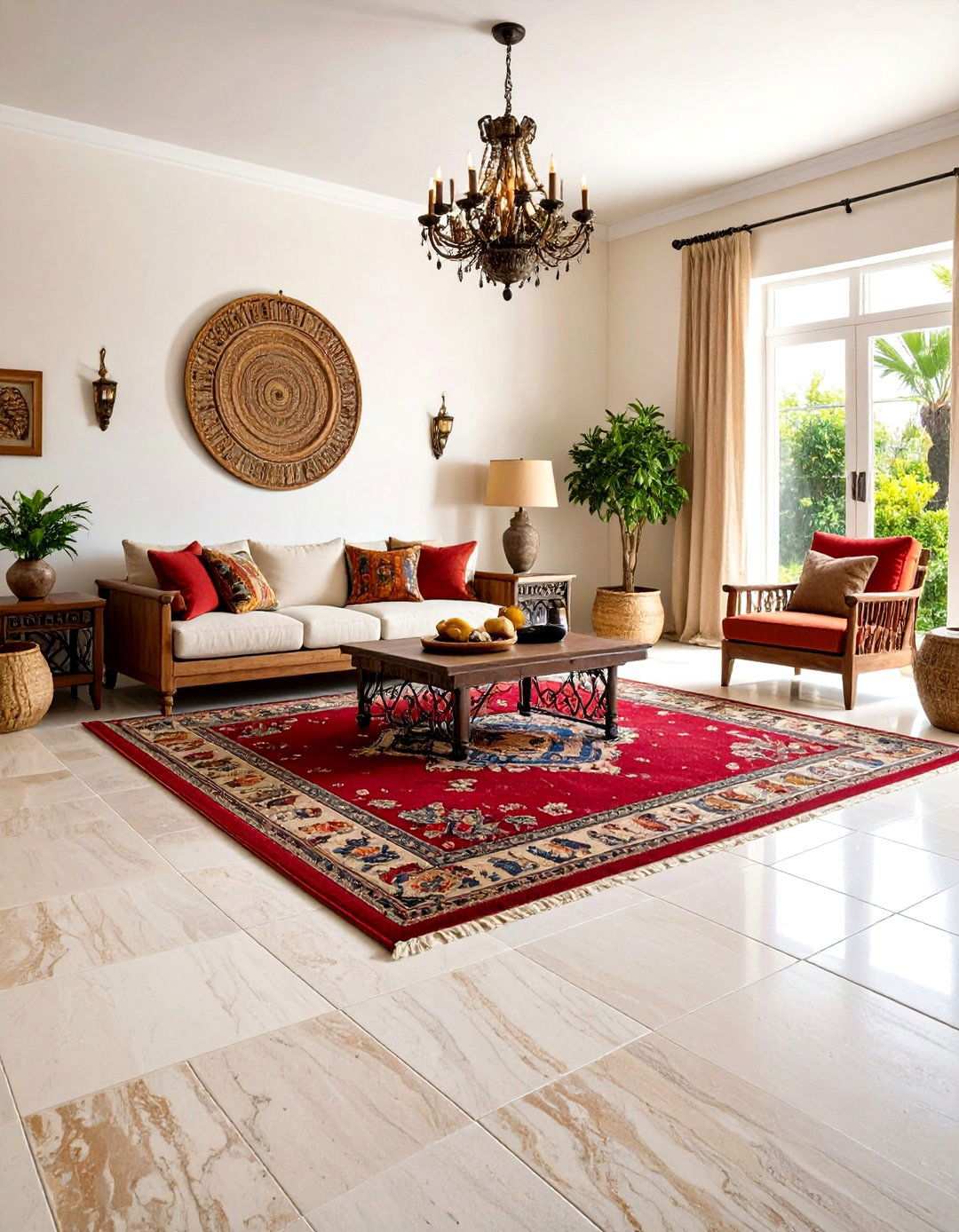 Natural Stone Flooring - 24 Tuscan Living Room Ideas