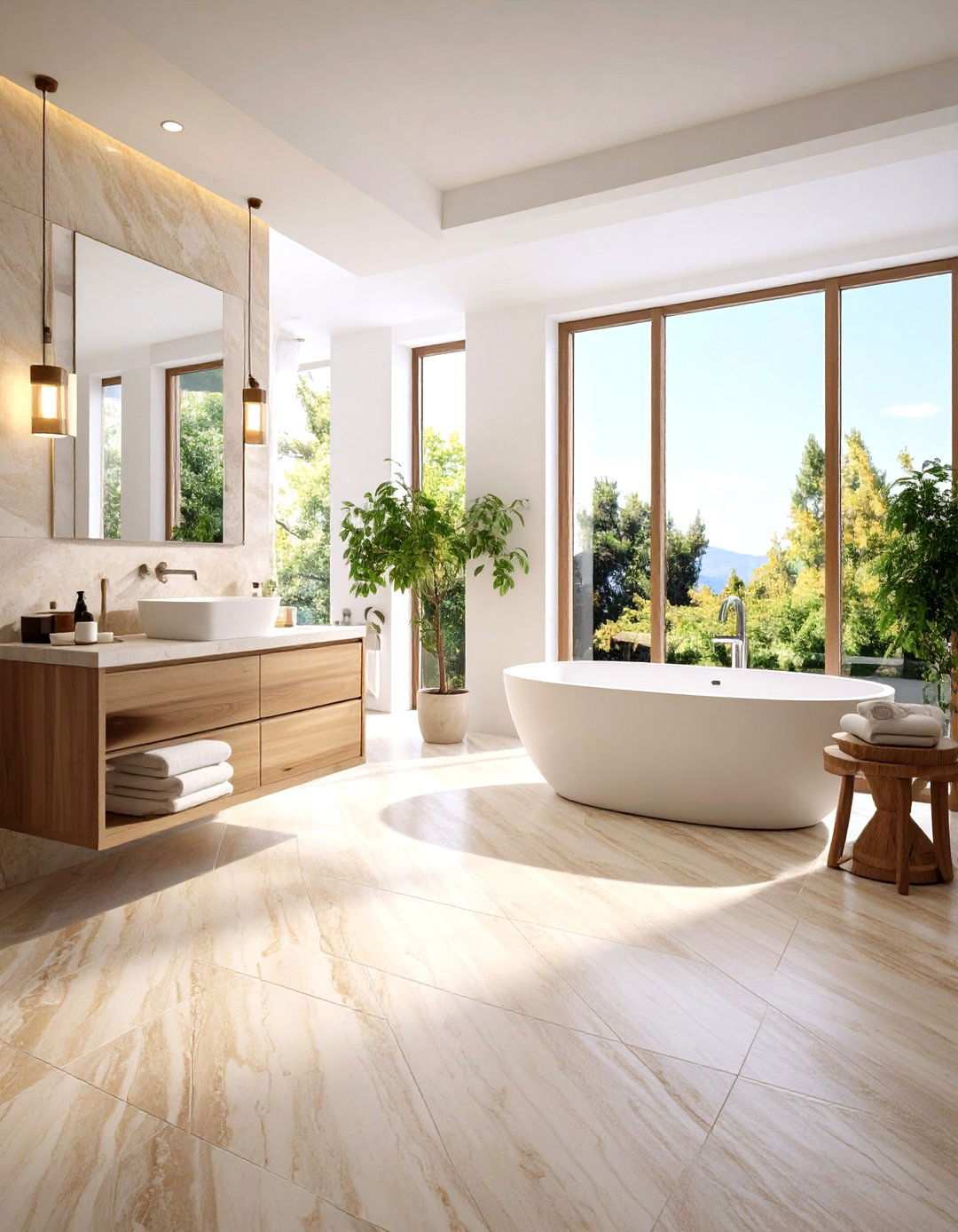 Natural Stone Flooring Options - 24 Rustic Bathroom Ideas