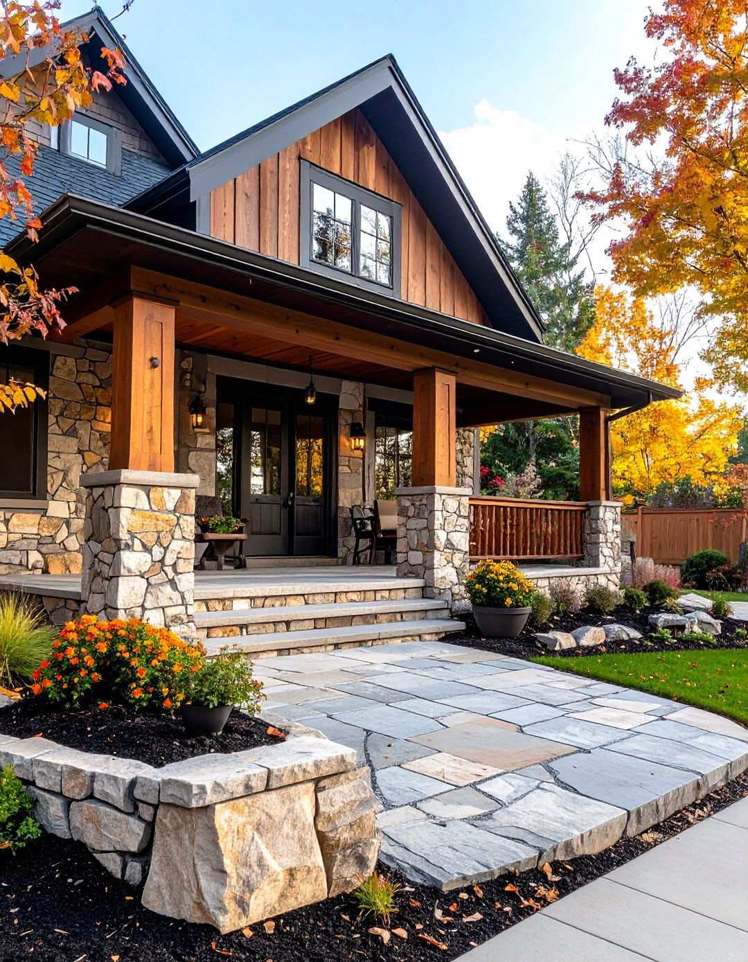 Natural Stone Foundation Elements - 24 Rustic Front Porch Ideas