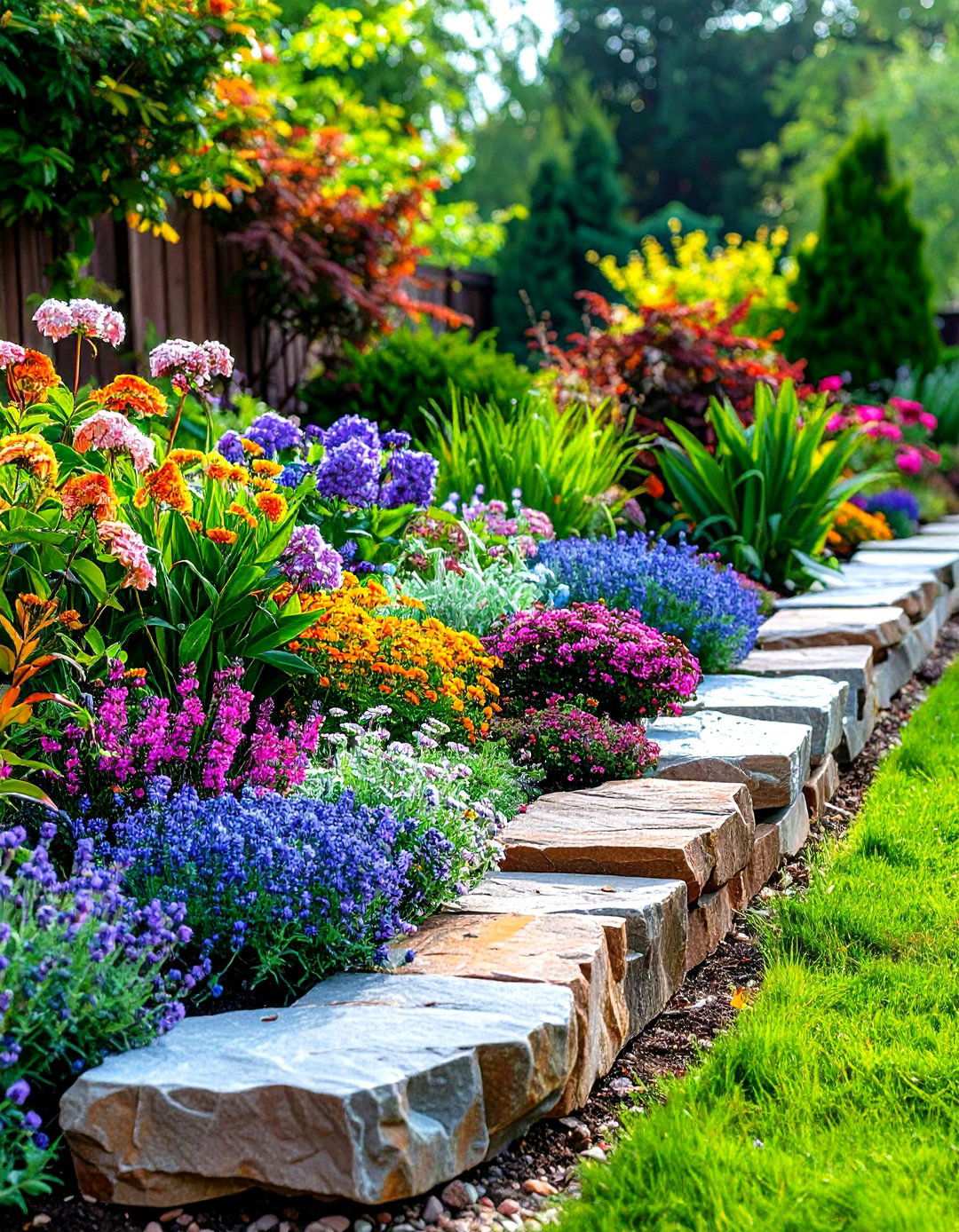 Natural Stone Garden Edging - 24 Modern Garden Edging Ideas