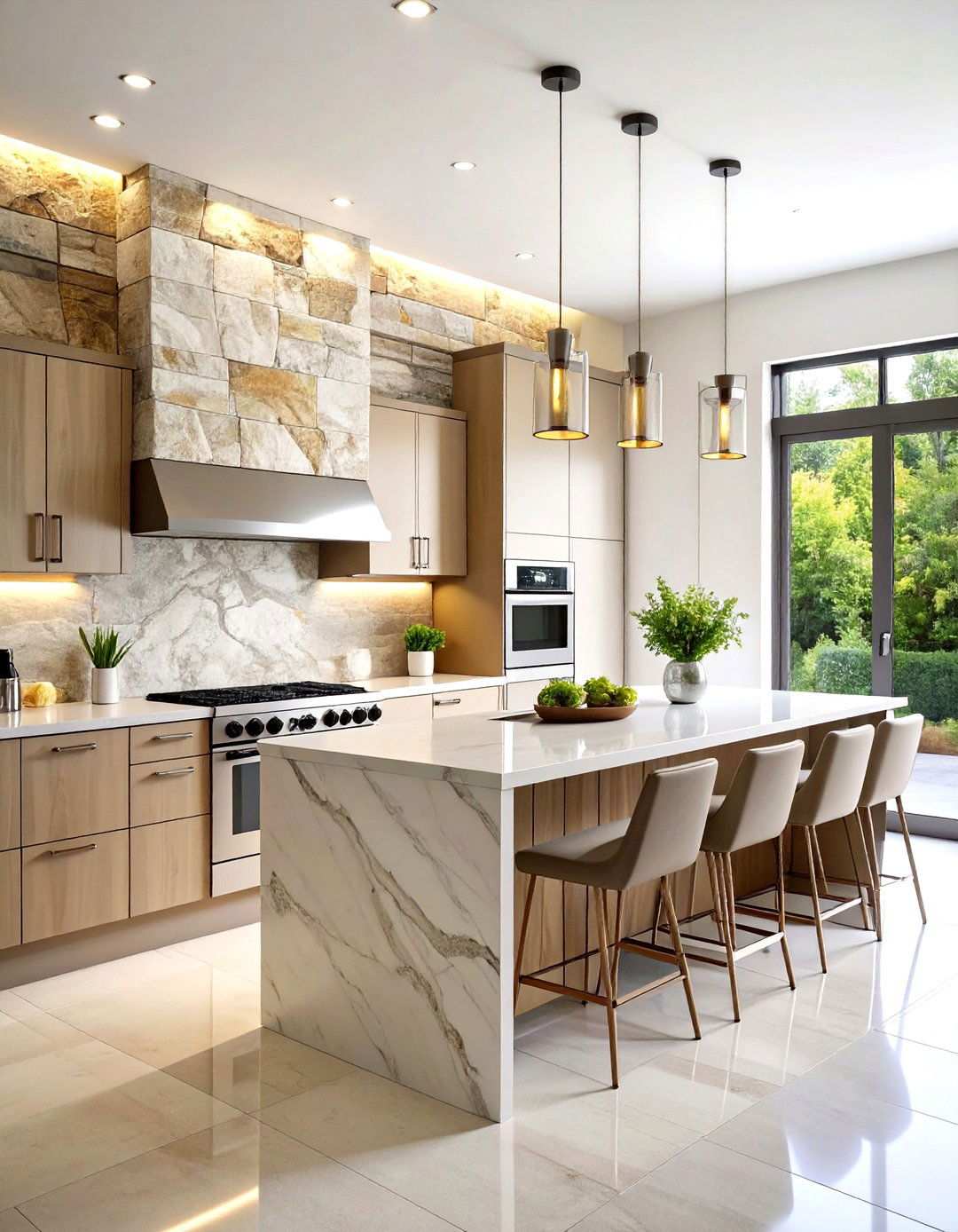 Natural Stone Kitchen Accent Wall - 24 Kitchen Accent Wall Ideas