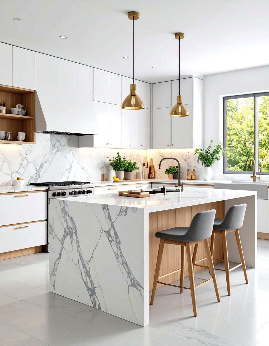 Natural Stone Kitchen Countertops - 24 Scandinavian Kitchen Ideas