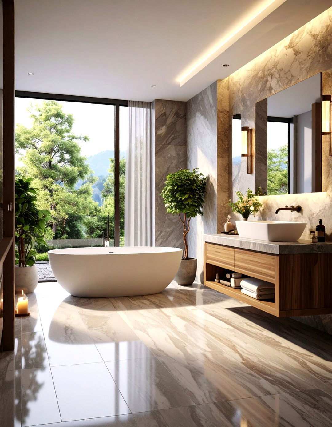 Natural Stone Luxury Showcase - 24 Large Bathroom Ideas