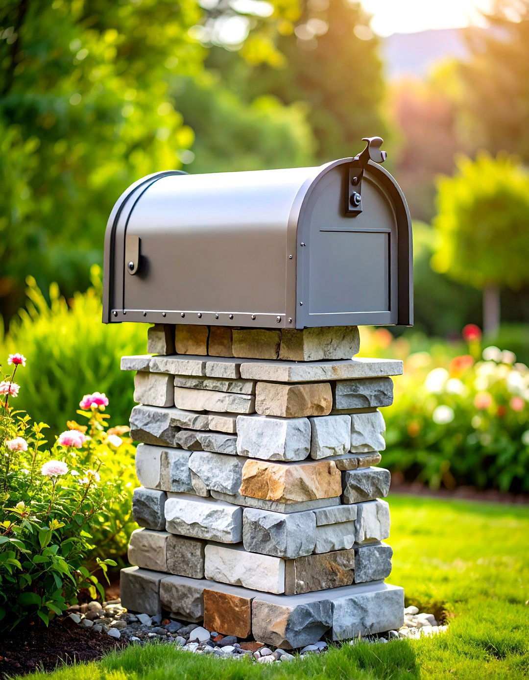 Natural Stone Pillar Design - 24 Mailbox Post Ideas