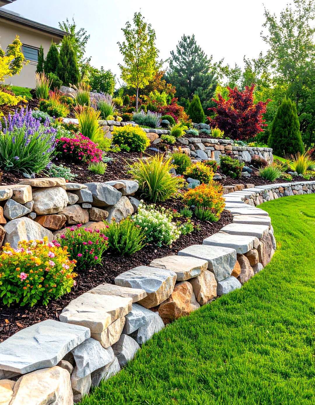 Natural Stone Retaining Systems - 24 Rustic Landscaping Ideas
