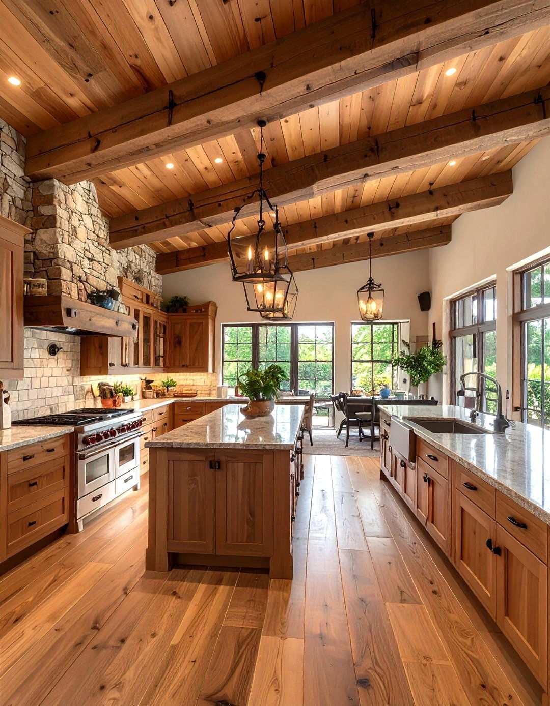 Natural Stone Reverse Tray Rustic Kitchen - 24 Reverse Tray Ceiling Ideas