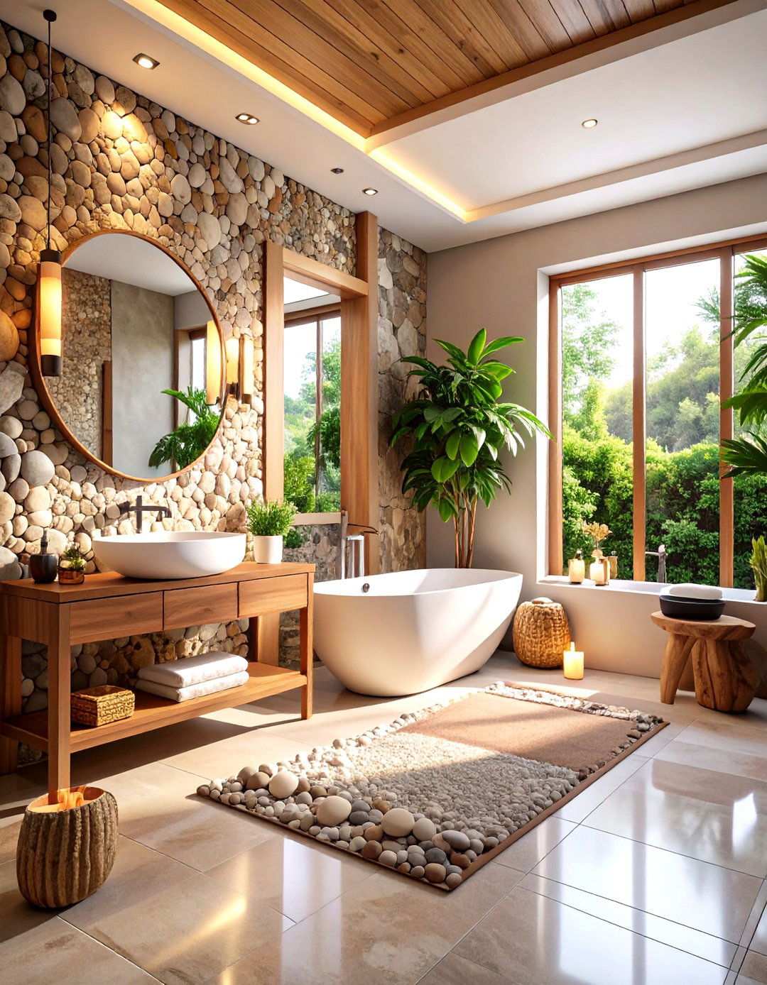 Natural Stone Spa Retreat - 24 Small Powder Room Ideas