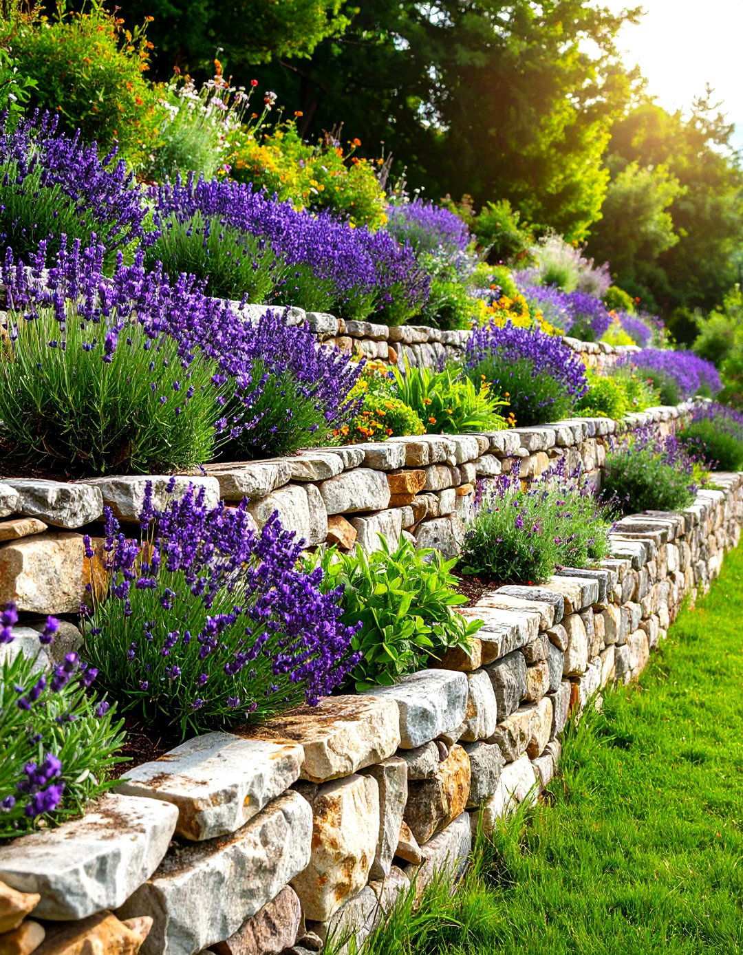 Natural Stone Terraced Garden - 24 Tiered Garden Ideas