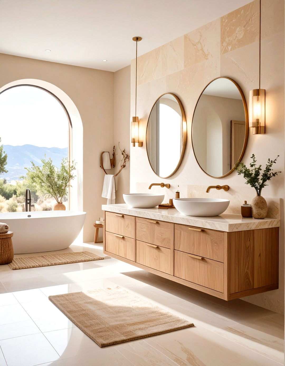 Natural Stone Vanity Countertops - 24 Spanish Style Bathroom Ideas