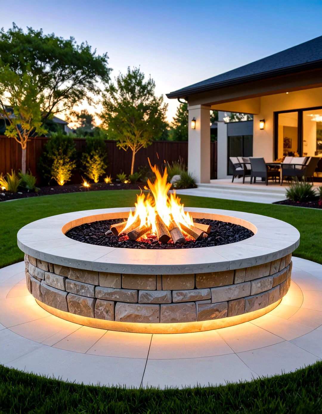 Natural Stone Veneer Fire Pit - 24 Rock Fire Pit Ideas