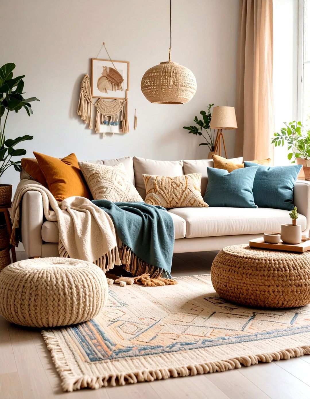 Natural Textile Layers - 24 Tuscan Living Room Ideas