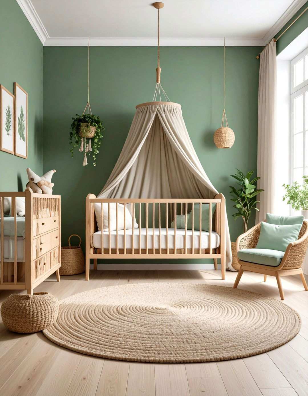 Natural Texture Haven - 24 Sage Green Nursery Ideas