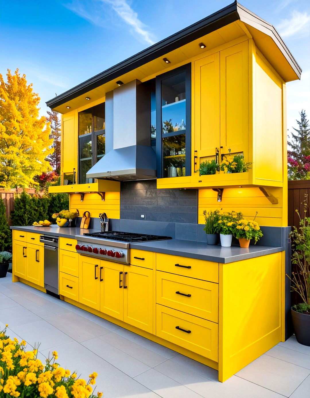 Natural Wood and Stone Combination Kitchen - 24 Summer Kitchen Ideas