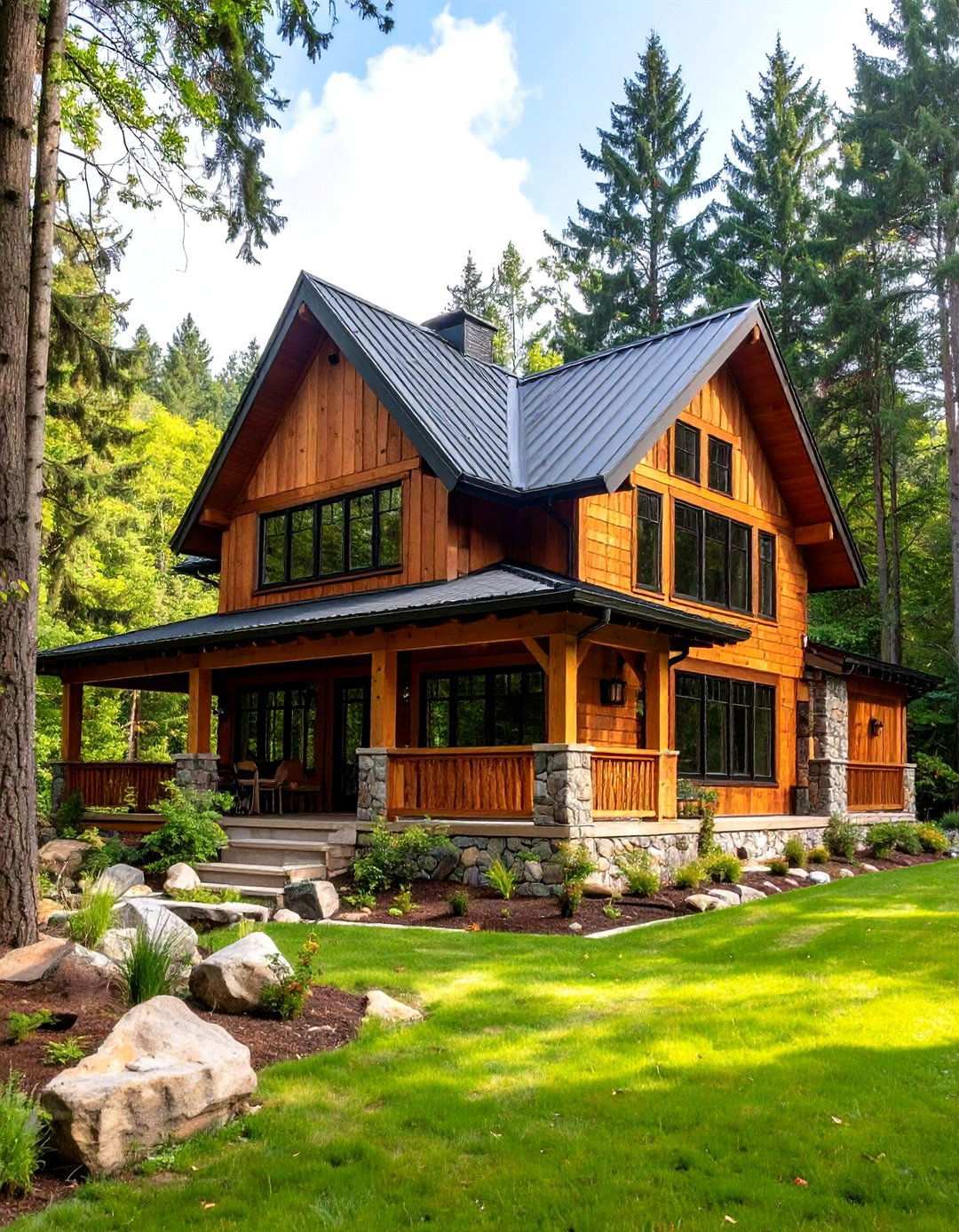 Natural Wood Farmhouse Exterior - 24 Modern Farmhouse Exterior
