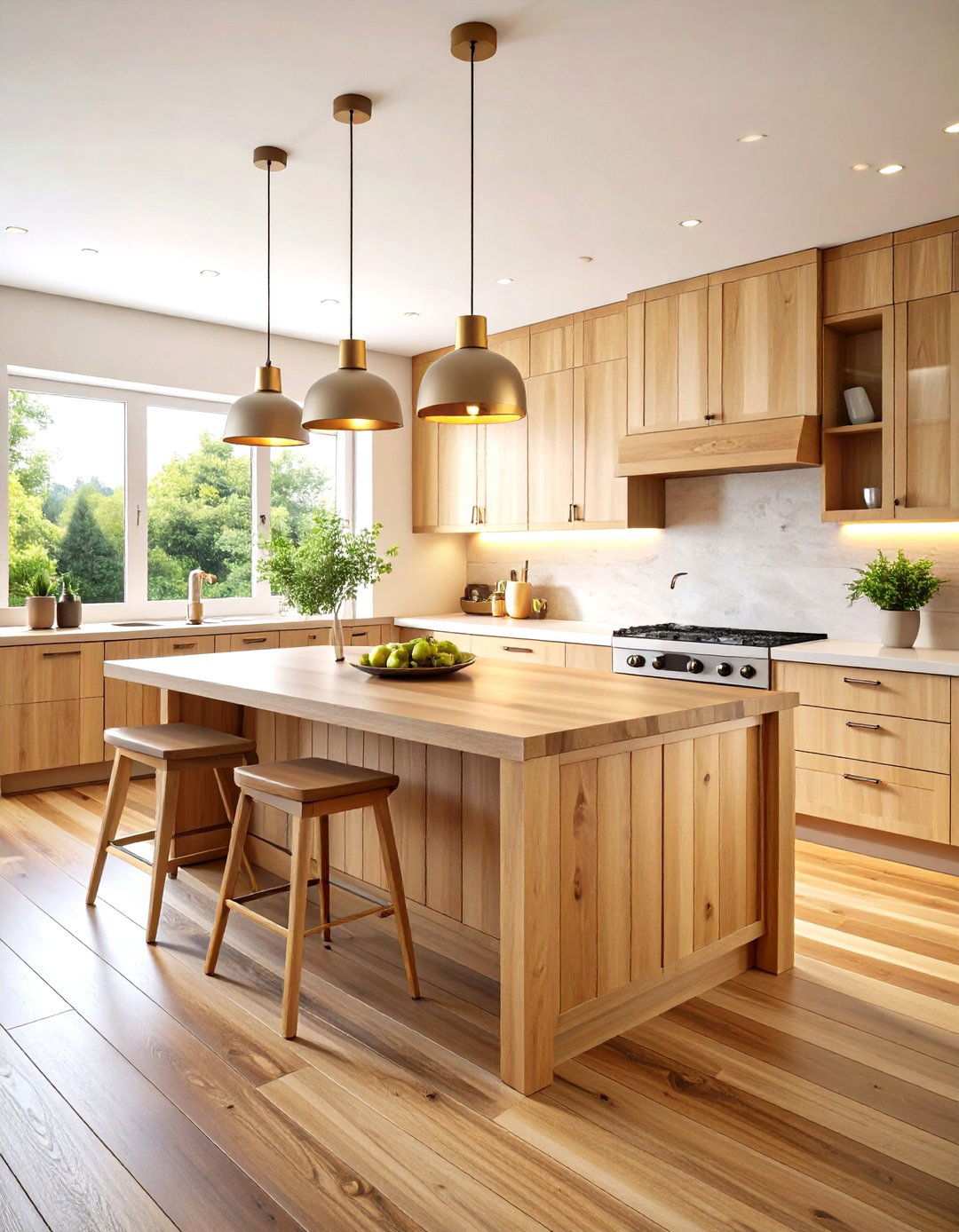Natural Wood Stained Shiplap Warmth - 24 Shiplap Kitchen Island Ideas
