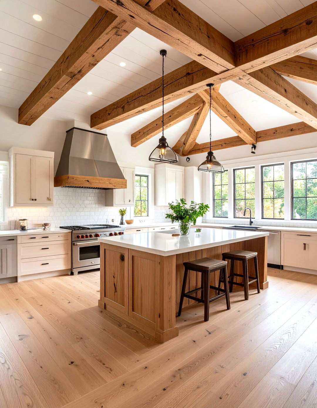 Natural Wood Vaulted Kitchen Ceiling - 24 Shiplap Ceiling Ideas