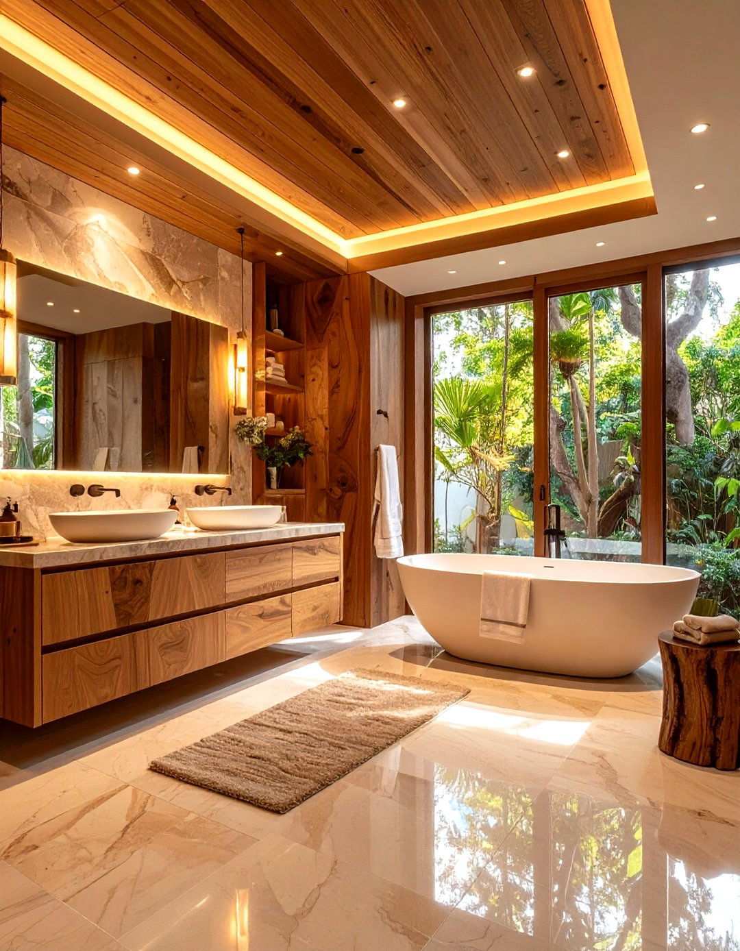 Natural Wood Warmth - 24 luxury bathroom ideas