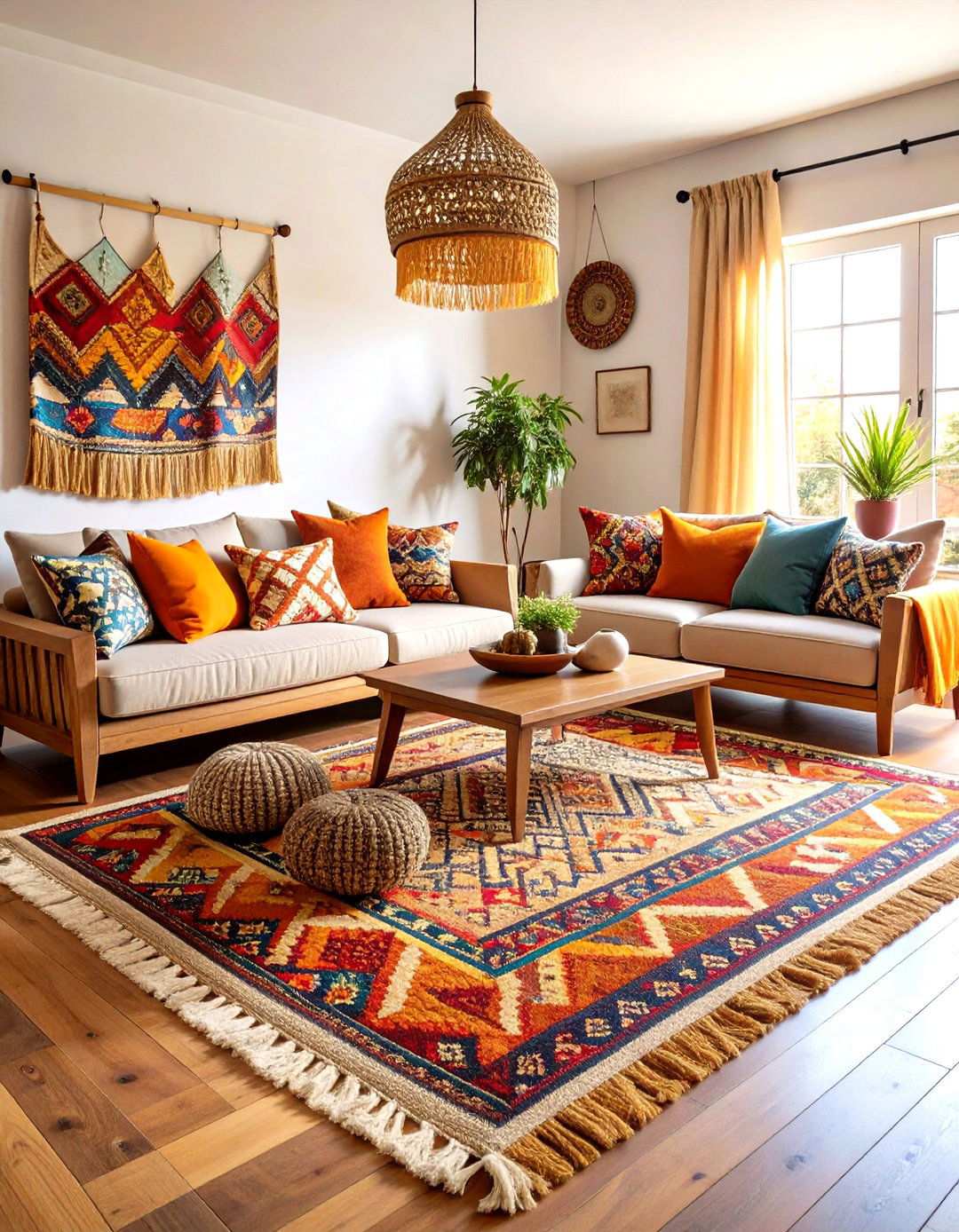 Navajo Pattern Textile Living Room - 24 Southwestern Living Room Ideas