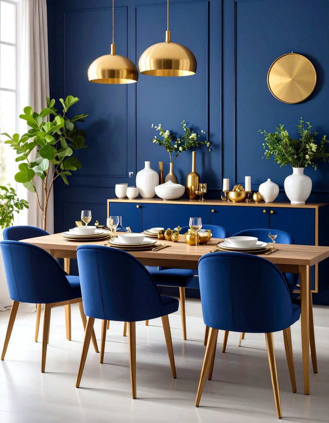 Navy Blue Buffet and Sideboard Styling - 24 Navy Blue Dining Room Ideas
