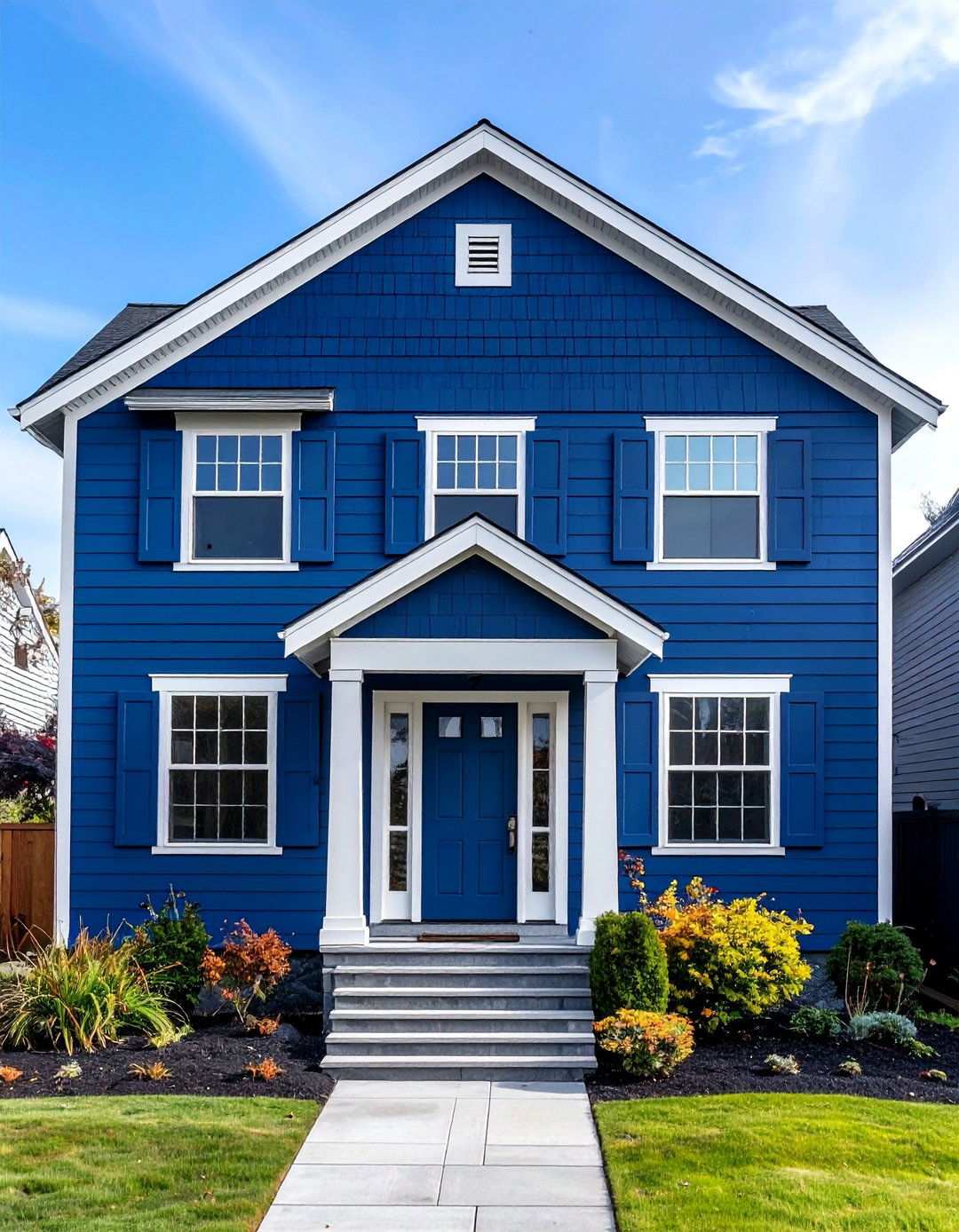 Navy Blue Cedar Accent Sophistication - 24 Paint Colors for a Modern Black House With Cedar Accents