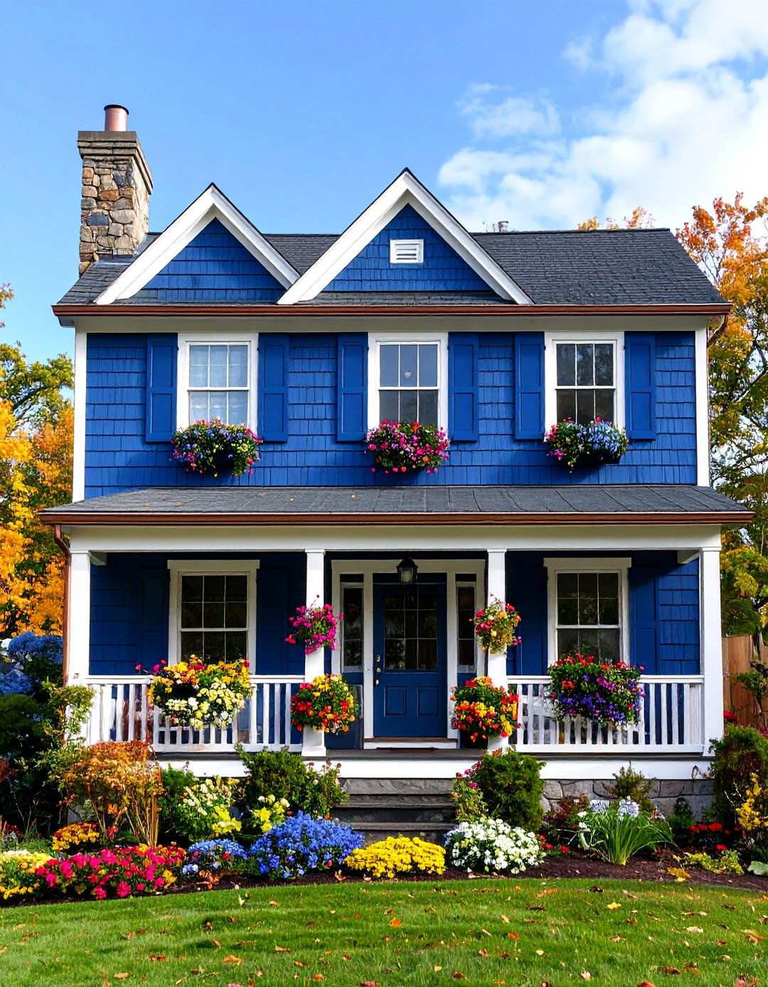 Navy Blue Cedar Shake Traditional - 24 Midnight Blue & Dark Blue House Siding Colors