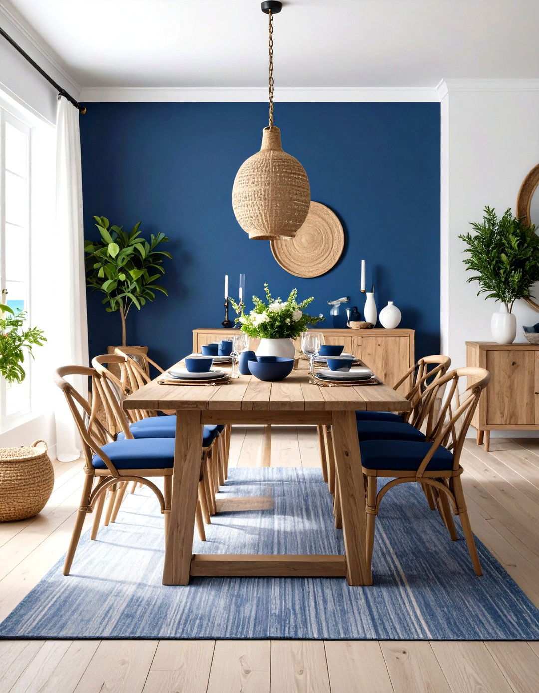 Navy Blue Coastal Dining Theme - 24 Navy Blue Dining Room Ideas