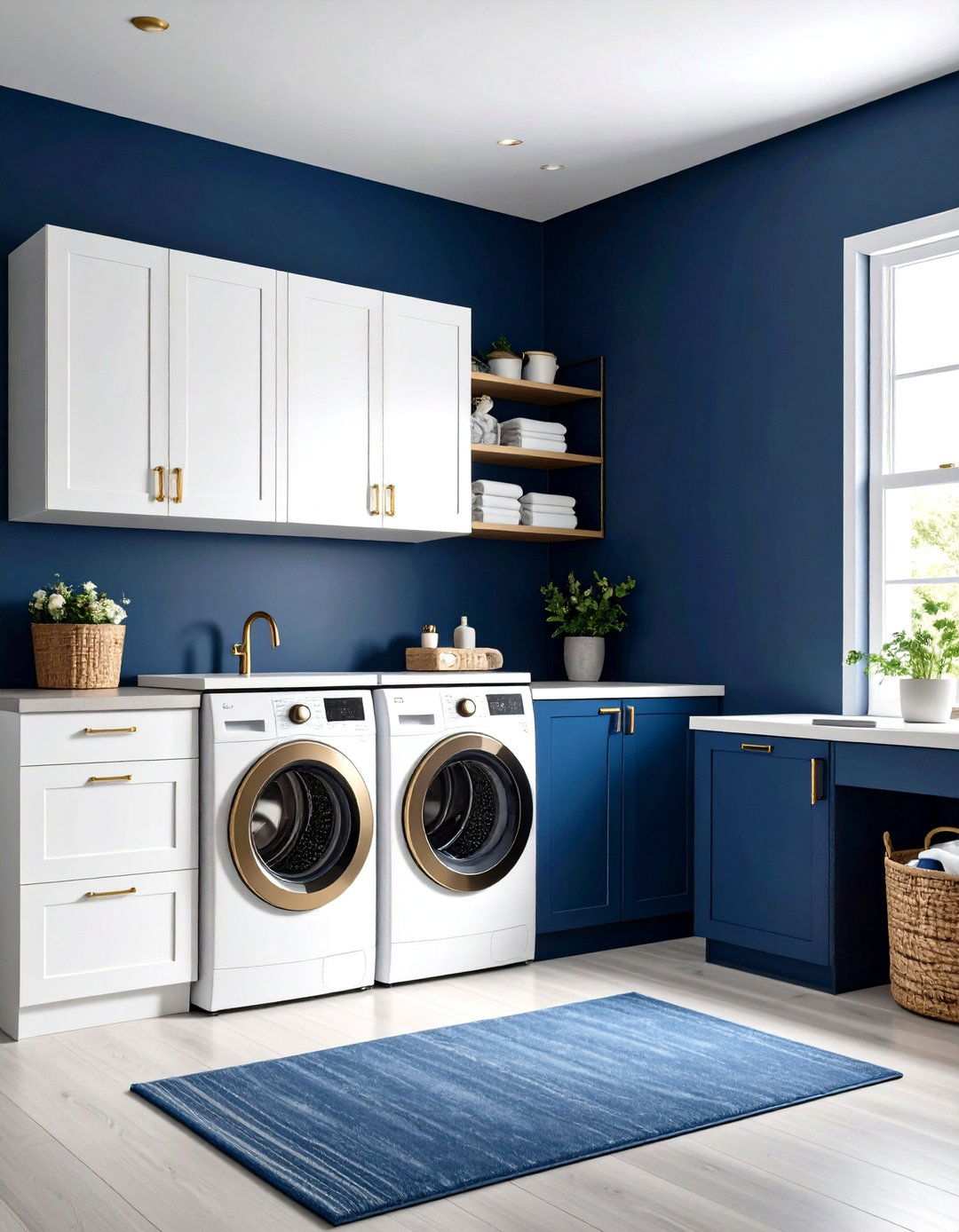 Navy Blue Drama - 24 Laundry Room Paint Ideas