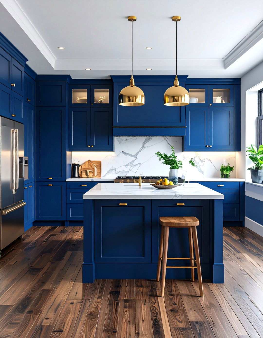 Navy Blue Kitchen Cabinets Dark Wood Floors - 24 Kitchen With Dark Wood Floors