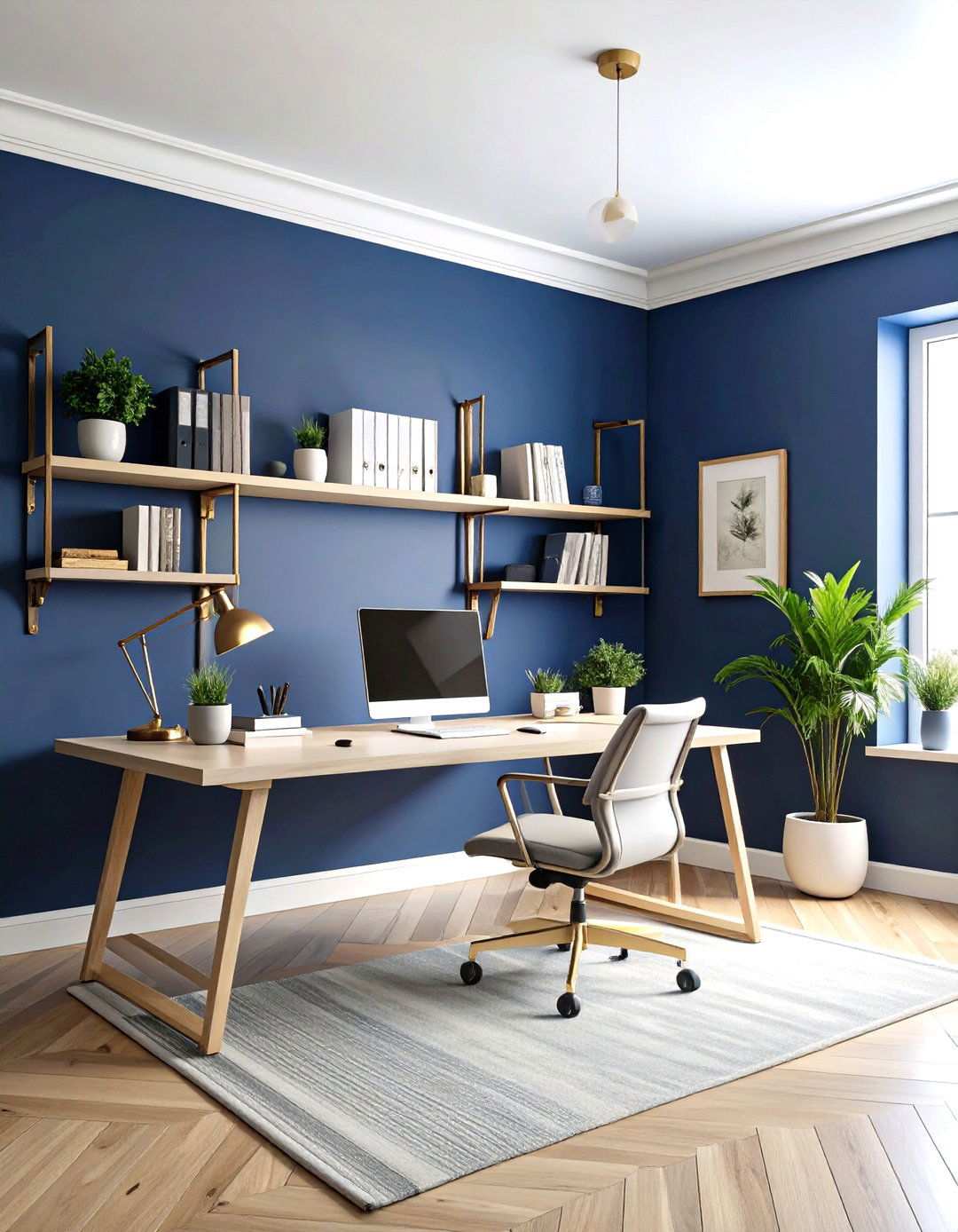 Navy Blue Professional Power Space - 24 Home Office Paint Colors