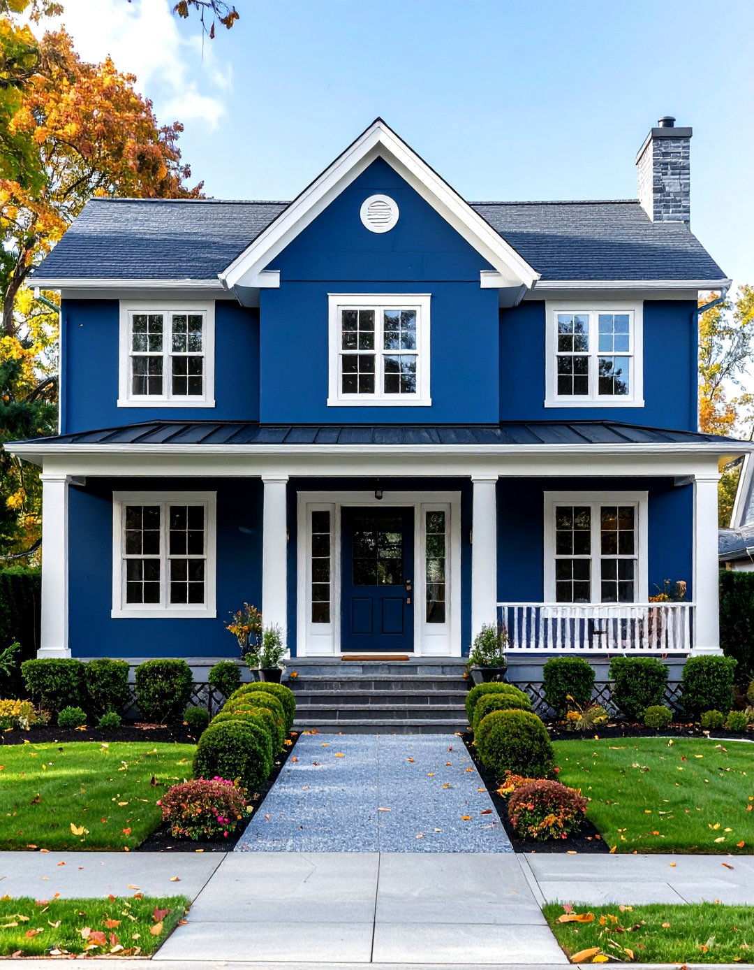 Navy Blue Statements - 24 Stucco Colors for Home Exteriors