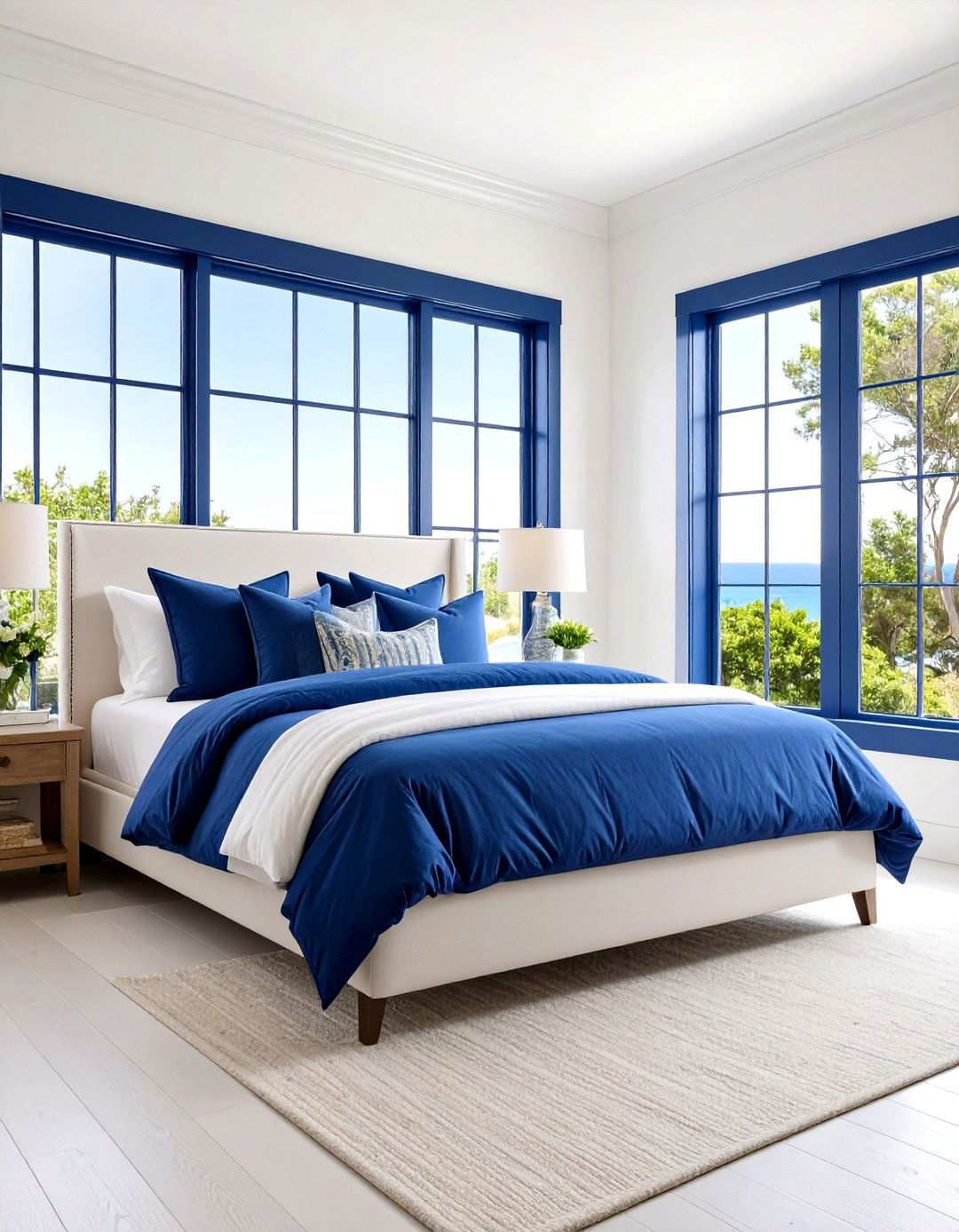 Navy Blue Window Trim - 24 Modern Window Trim Ideas
