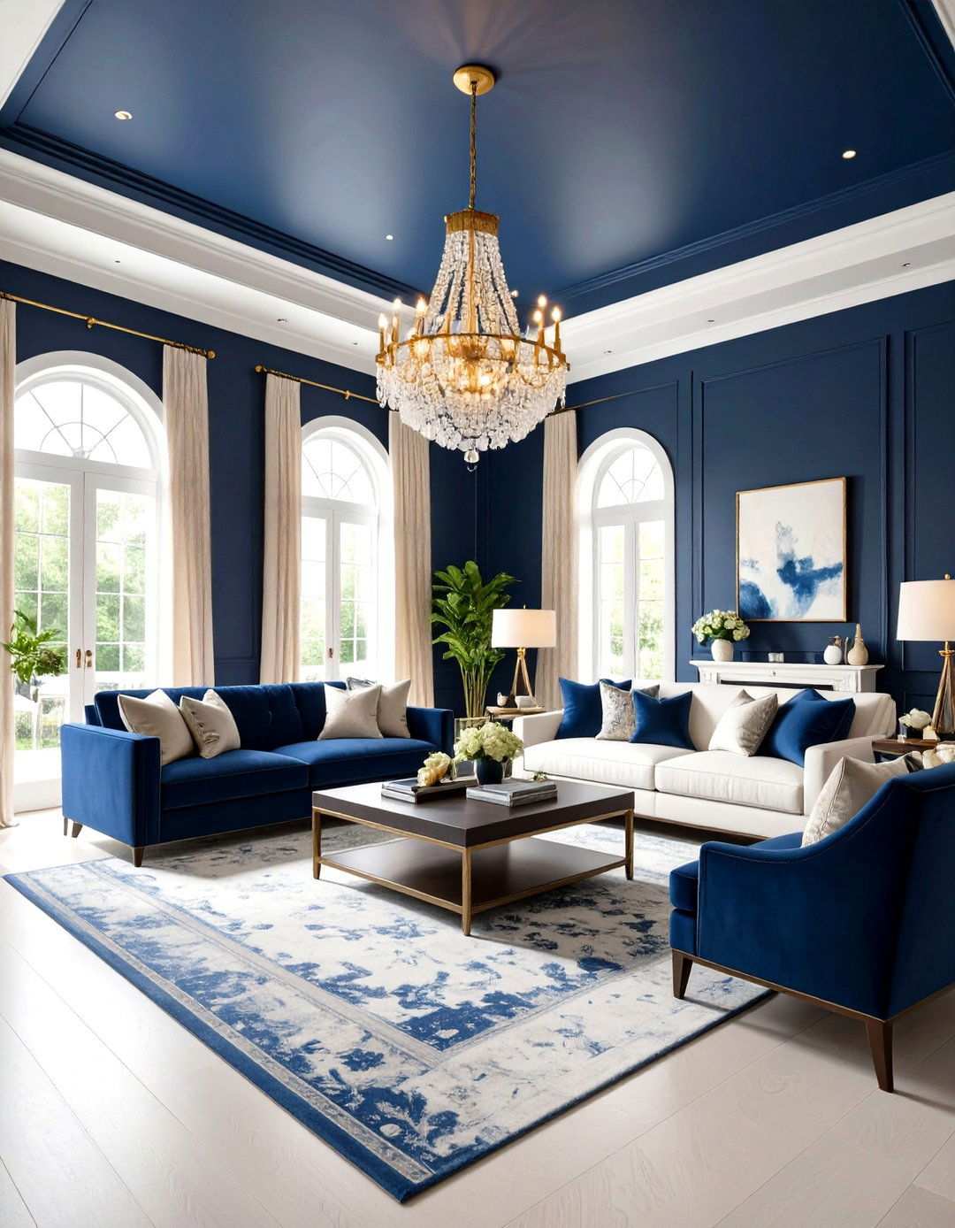 Navy Ceiling Living Room - 24 Navy Living Room Ideas