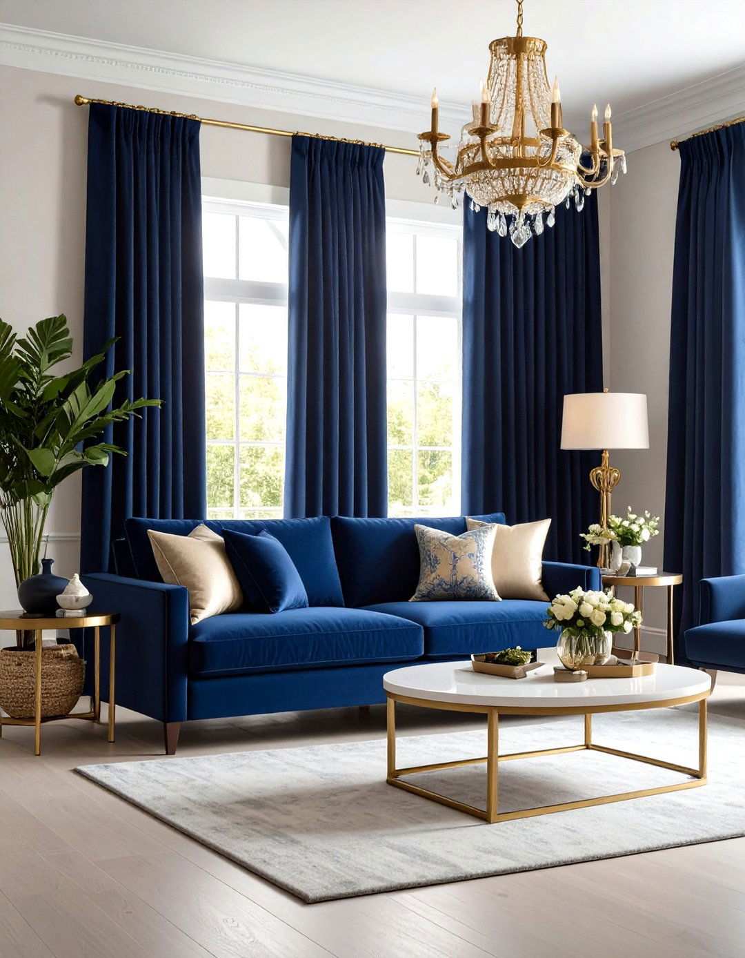 Navy Curtains Living Room - 24 Navy Living Room Ideas